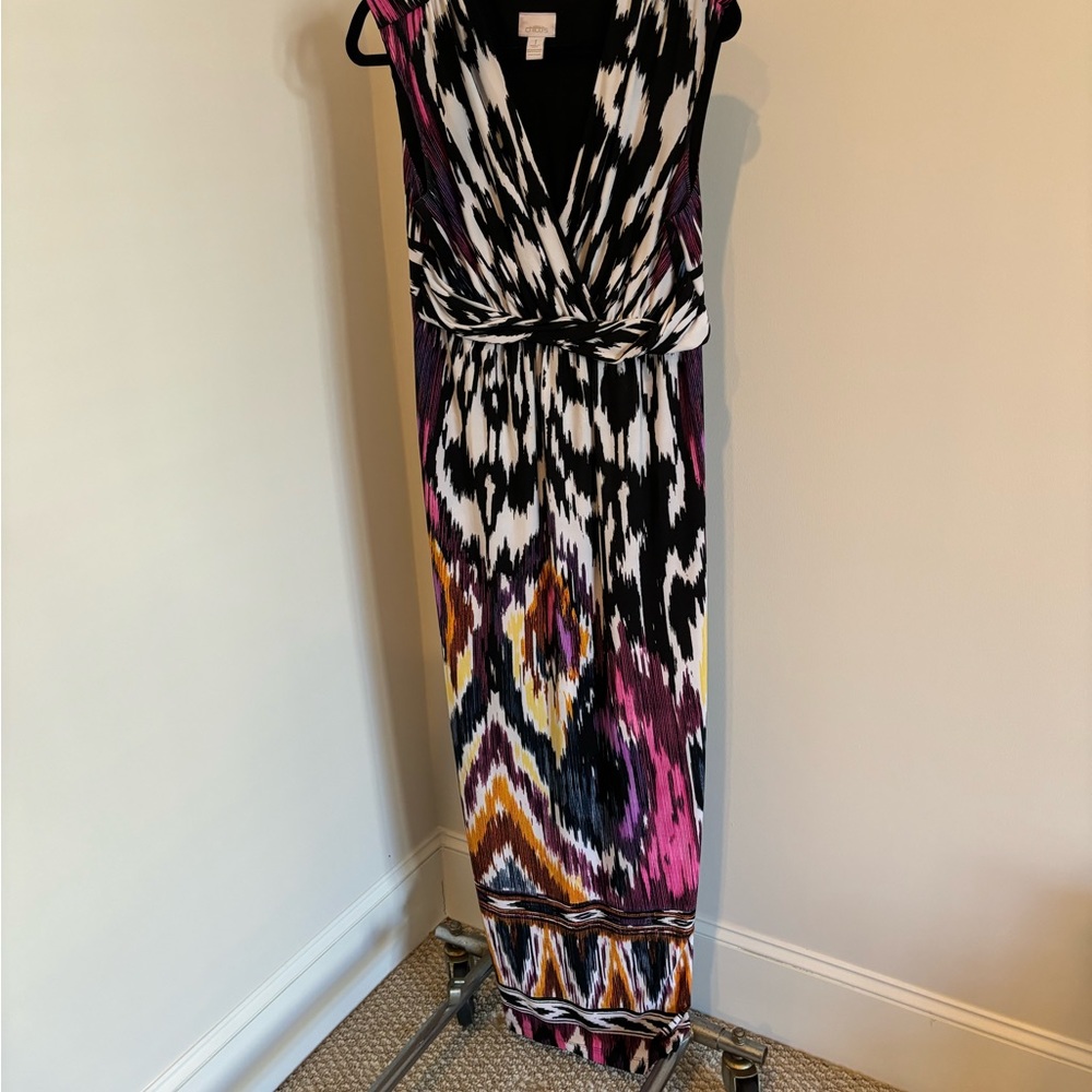Chico’s Maxi Dress. B/W multi colored